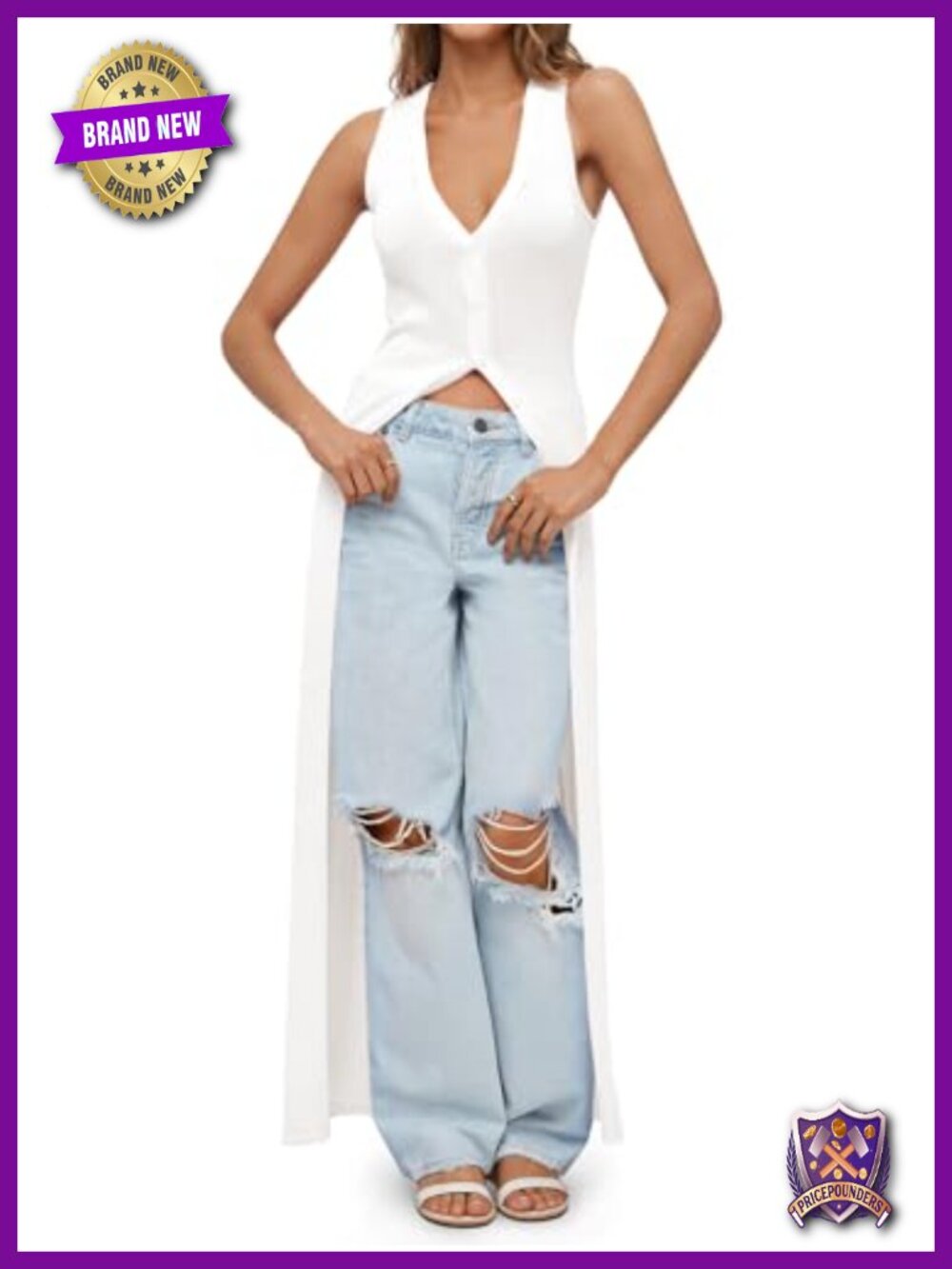 Womens Crochet Long Cardigan Boho Summer Maxi Lace Duster Sleeveless V-Neck